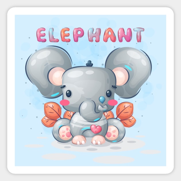 Sweet Baby Elephant Sticker by KOTOdesign